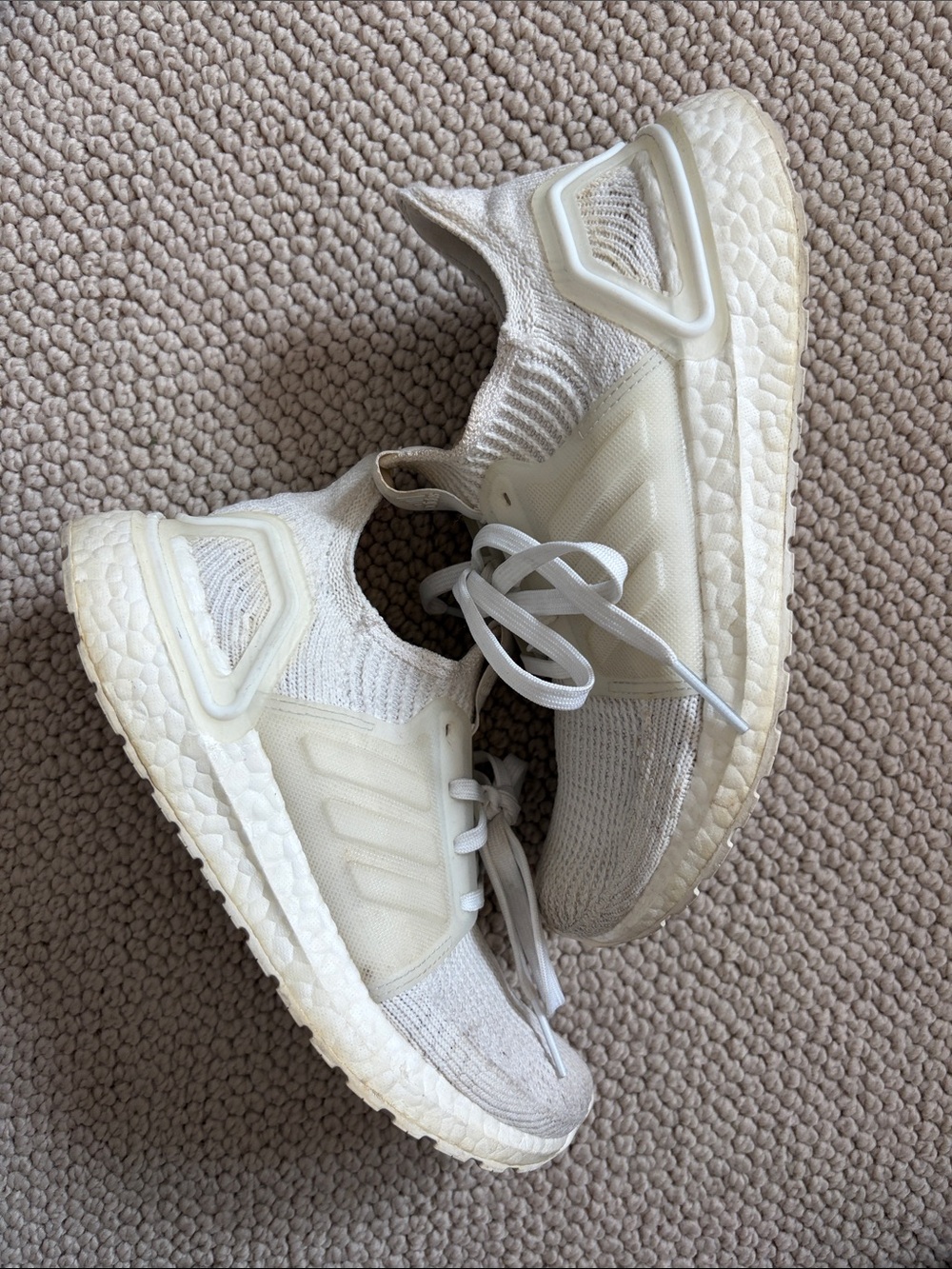 adidas Ultraboost 19 Women's White Knit Running Sneakers